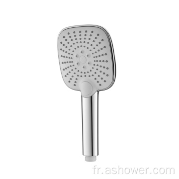 Douche à main carrée en trois fonctionnaires de 115 mm